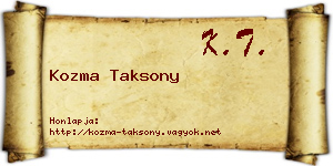 Kozma Taksony névjegykártya